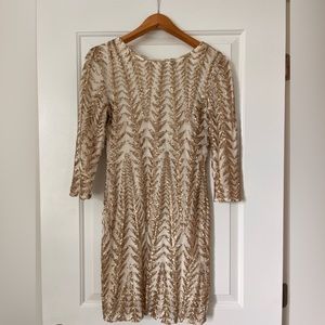 Top shop gold & white sequin dress